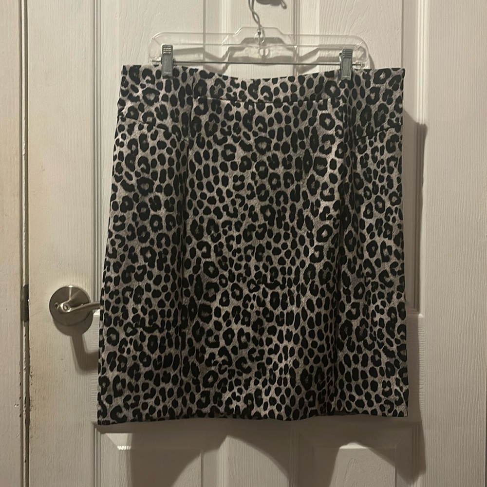 Michael Kors Black Leopard Skirt XL